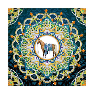 Mandala Fluorescente 5 - (30 x 30 cm) - Parcial Diamantes (Redondo) - Kit Completo