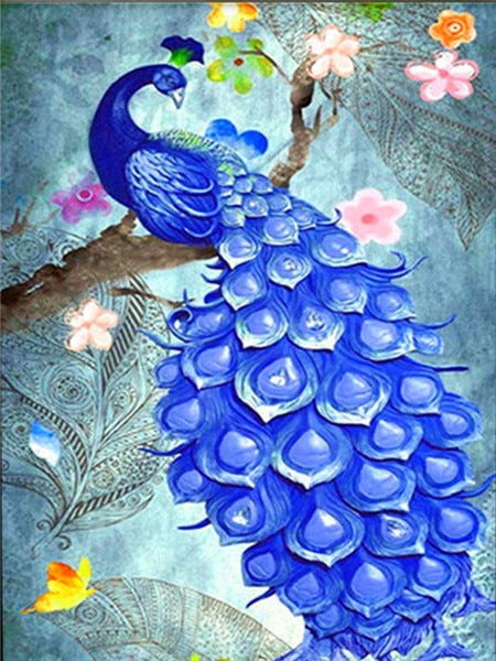 Pavão 2023/7 - 100% Diamantes (Quadrado) - Kit Completo - Pintura com Diamantes