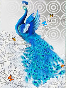 Pavão 2023/1 - 100% Diamantes (Quadrado) - Kit Completo - Pintura com Diamantes