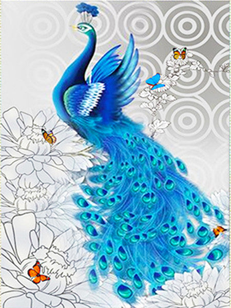 Pavão 2023/1 - 100% Diamantes (Quadrado) - Kit Completo - Pintura com Diamantes