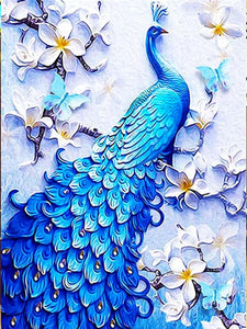 Pavão 2023/11 - 100% Diamantes (Quadrado) - Kit Completo - Pintura com Diamantes