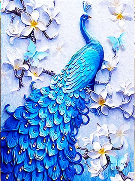 Pavão 2023/11 - 100% Diamantes (Quadrado) - Kit Completo - Pintura com Diamantes