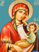 Nossa Senhora e o Menino Jesus 2023/1 - 100% Diamantes (Quadrado) - Kit Completo - Pintura com Diamantes