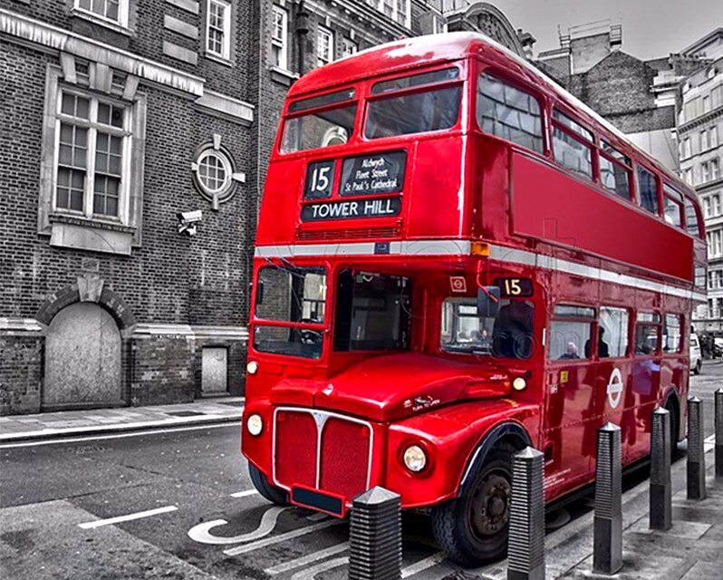 Ônibus de Londres - 100% Diamantes (Kit Completo)