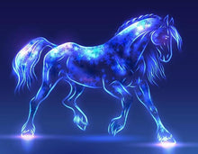 Carregar imagem no visualizador da galeria, Cavalo Iluminado - 100% Diamantes (Quadrado) - Kit Completo
