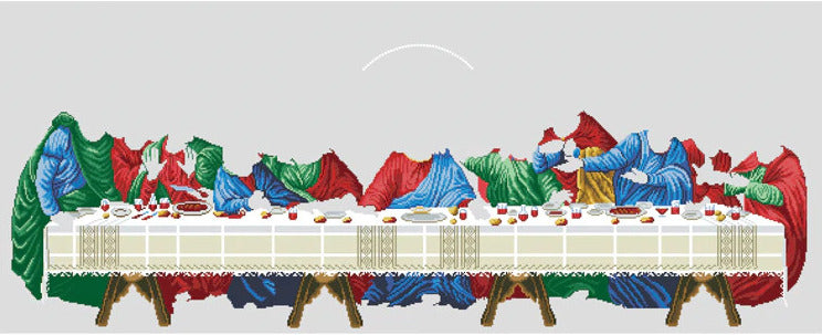 Santa Ceia (104 x 50 cm) - Parcial Diamantes - Kit Completo