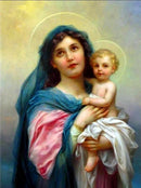 Nossa Senhora e o Menino Jesus 2023/6 - 100% Diamantes (Quadrado) - Kit Completo - Pintura com Diamantes