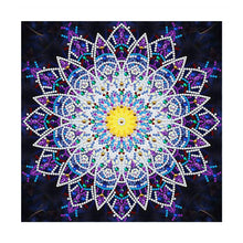 Carregar imagem no visualizador da galeria, Mandala Fluorescente 4 - (30 x 30 cm) - Parcial Diamantes (Redondo) - Kit Completo
