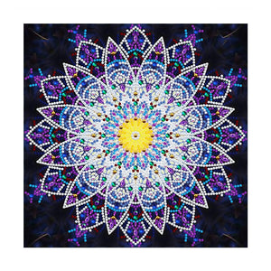 Mandala Fluorescente 4 - (30 x 30 cm) - Parcial Diamantes (Redondo) - Kit Completo