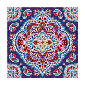 Mandala Fluorescente 8 - (30 x 30 cm) - Parcial Diamantes (Redondo) - Kit Completo