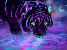 Carregar imagem no visualizador da galeria, Tigre Iluminado 11 - 100% Diamantes (Quadrado) - Kit Completo

