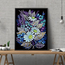 Carregar imagem no visualizador da galeria, Flores Fluorescentes (30 x 40 cm) - Parcial Diamantes (Redondos) - Kit Completo
