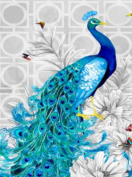Pavão 2023/5 - 100% Diamantes (Quadrado) - Kit Completo - Pintura com Diamantes