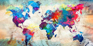 Mapa Mundi 2023/2 - 100% Diamantes (Quadrado) - Kit Completo - Pintura com Diamantesi