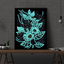 Carregar imagem no visualizador da galeria, Flores Fluorescentes (30 x 40 cm) - Parcial Diamantes (Redondos) - Kit Completo
