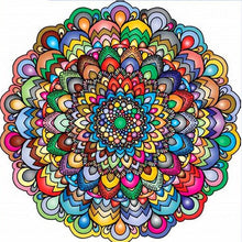 Carregar imagem no visualizador da galeria, Mandala Colorida - 100% Diamantes (Kit Completo)
