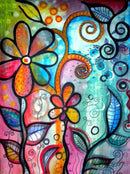 Flor Desenhada - 100% Diamantes (Kit Completo)