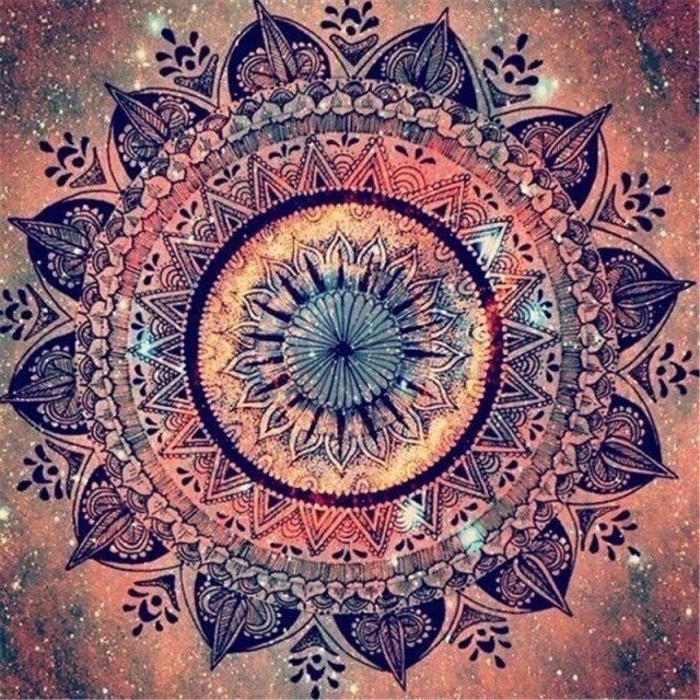 Mandala Avermelhada - 100% Diamantes (Kit Completo)