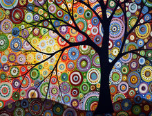 Carregar imagem no visualizador da galeria, Árvore Abstrata - 100% Diamantes (Kit Completo) - Pintura com Diamantes
