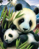 Família Panda - 100% Diamantes (Kit Completo)