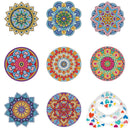 Porta Copos 8 peças 2023/3 - 100% Diamantes (Redondo) - Kit Completo - Pintura com Diamantes