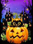 Halloween 2023/3 - 100% Diamantes (Quadrado) - Kit Completo - Pintura com Diamantes