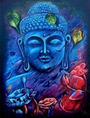 Buda Azulado - 100% Diamantes (Kit Completo) - Pintura com Diamantes