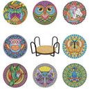 Porta Copos 8 peças 2023/21 - 100% Diamantes (Redondo) - Kit Completo - Pintura com Diamantes