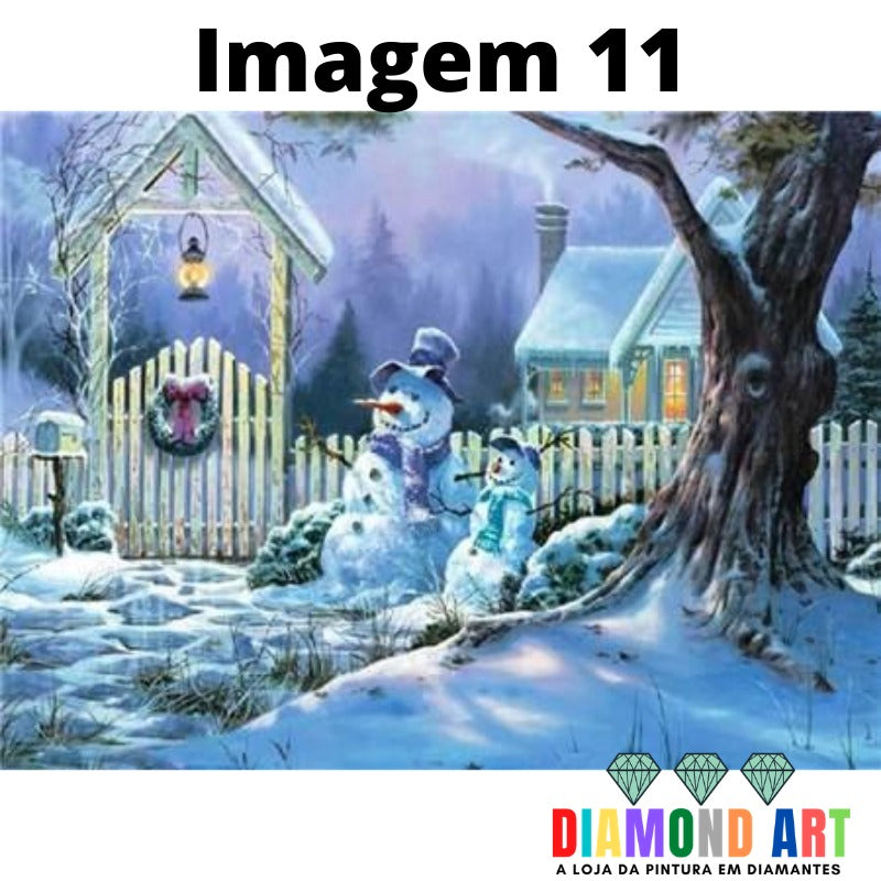Paisagem Inverno 11 - 100% Diamantes (Kit Completo)