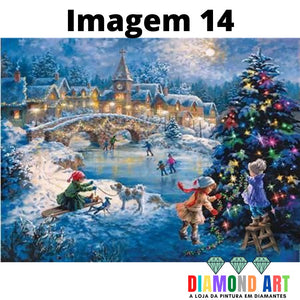 Paisagem Inverno 14 - 100% Diamantes (Kit Completo)