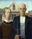 Gótico Americano de Grant Wood - 100% Diamantes (Quadrado) - Kit Completo