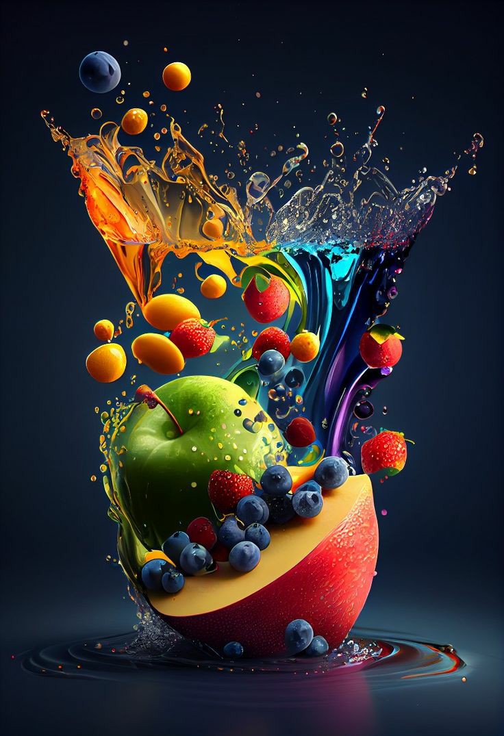 Frutas 2023/1 - 100% Diamantes (Quadrado) - Kit Completo - Pintura com Diamantes